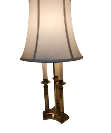Gold Tone Column Table Lamp