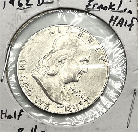 1962 D Silver Franklin Liberty Half Dollar
