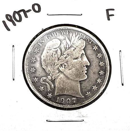 1907 O Silver Barber Half Dollar