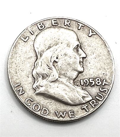 1958 Silver Franklin Half Dollar