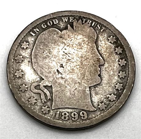 1899 Silver Barber Quarter