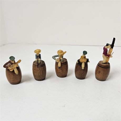 Miniature Musicians on Barrels