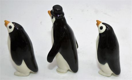 3 Porcelain Penguin figures