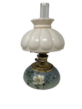 Hand Painted Converted Oil Hurricane Lamp