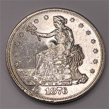 Chop-Marked 1876-S Trade Dollar Coin