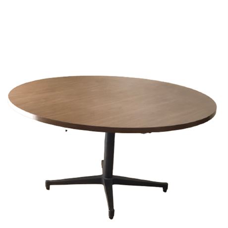 Industrial Style Pedestal Round Dining Table
