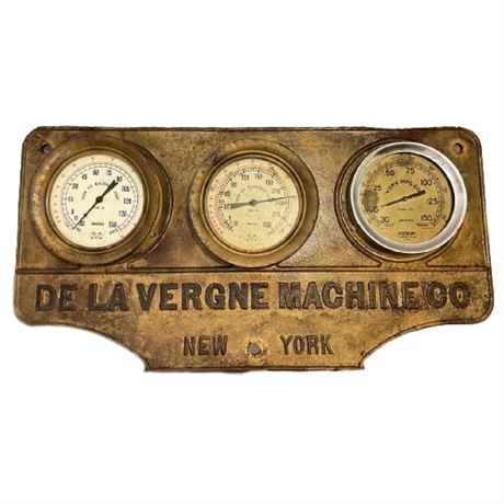 19th C De La Vergne Refrigeration Bronze Dial Board