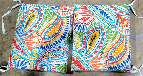 (2) New Colorful Patio Chair Cushions