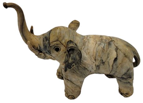 Vintage Crushed Oster Shell Elephant Figurine