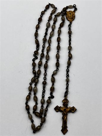 Antique / Vintage Jesus Mary Rosary Necklace