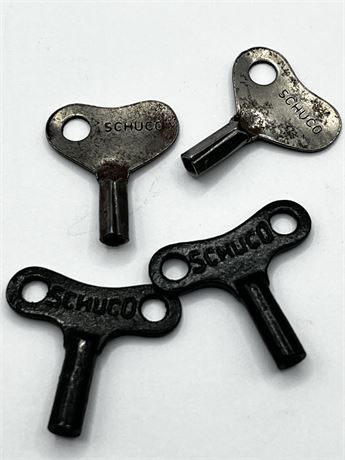 Pre-WW2 Schuco Car Key Lot for Key Wind Cars - 2 larger and 2 smaller