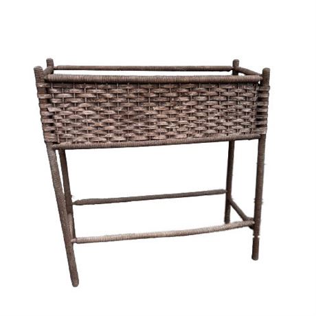 Woven Stand Planter, Galvanized Lining