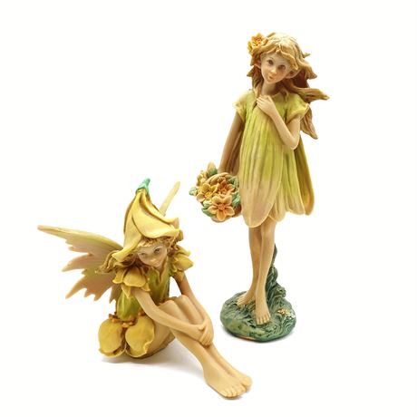 Set of Two Fairy Resin Figurines