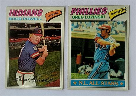 1970s CLEVELAND INDIANS Boog Powell #206/PHILADELPHIA PHILLIES Greg Luzinski #30