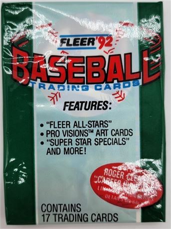 1992 Fleer Baseball Card Unopened Pack