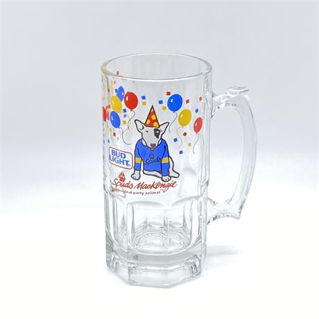 1987 Bud Light Spuds MacKenzie Glass Beer Stein
