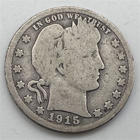 1915 D Silver Barber Half Dollar