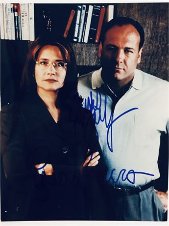 The Sopranos Lorraine Bracco & James. Gandolfini Signed 8x10 Photograph