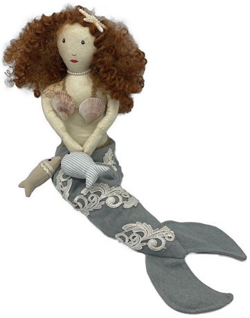 Nautical Mermaid Shelf Sitter Plush Doll
