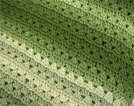 Hand crocheted, acrylic, green,  #12