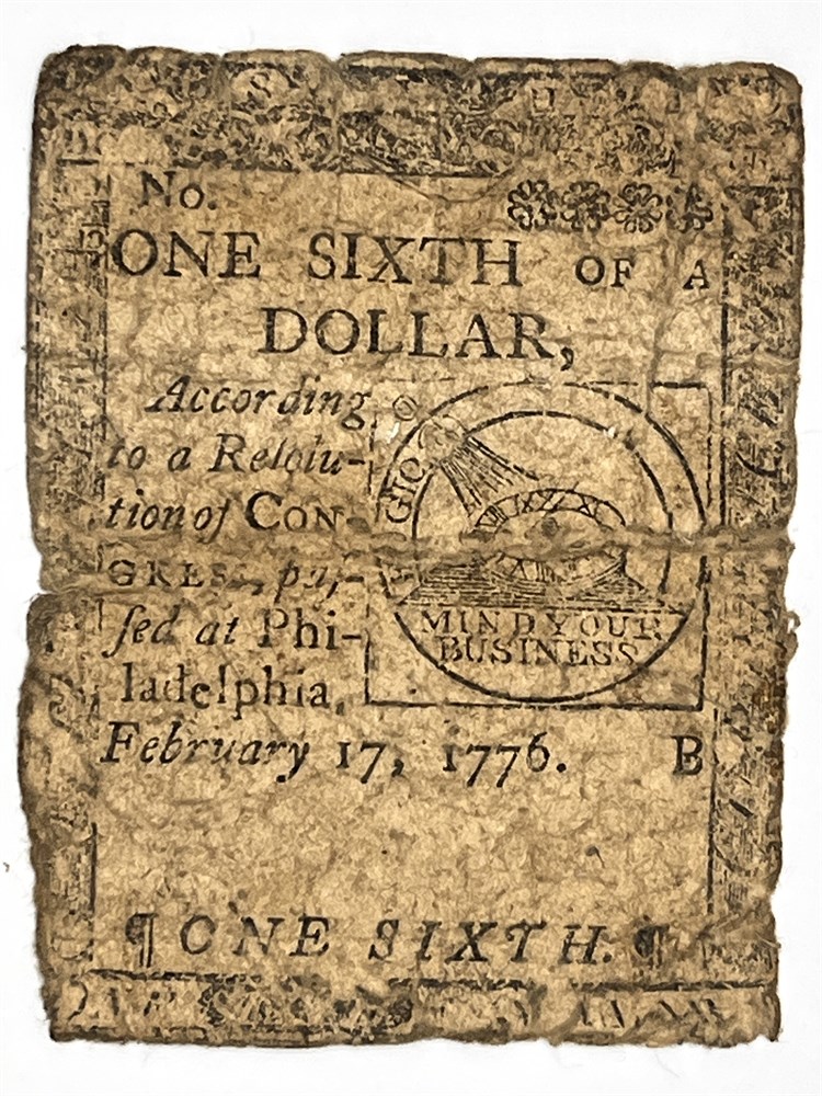 Rust Belt Revival Online Auctions - Rare Ben Franklin 1776 One Sixth of ...
