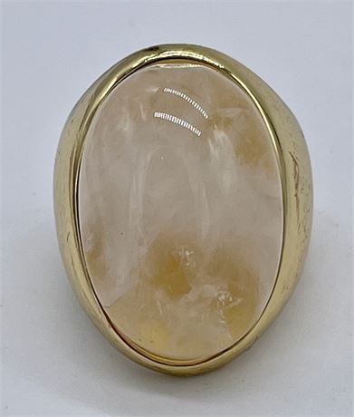 Francesca Romana 18K Yellow Gold Ring with Quartz Stone
