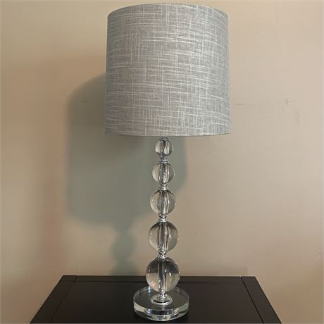 Stacked Acrylic Spheres 3-way Lamp with Grey Shade