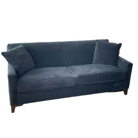 Rowe Furniture Black Velveteen Contemporary Sofa (1/2)
