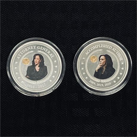 Kamala Harris Proof Coins by Hamilton Collection - 99.9% Silver Plate