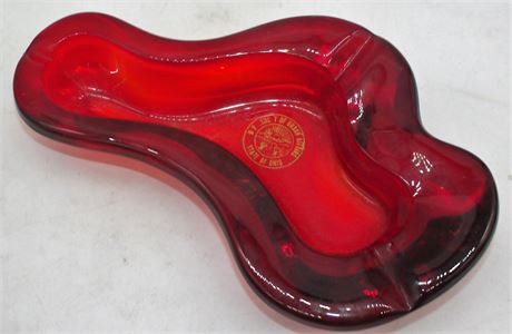Ruby glass  Ohio ashtray