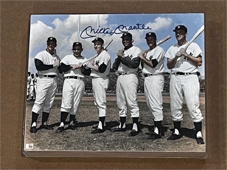 Autographed Mickey Mantle Signed Yankees Photo