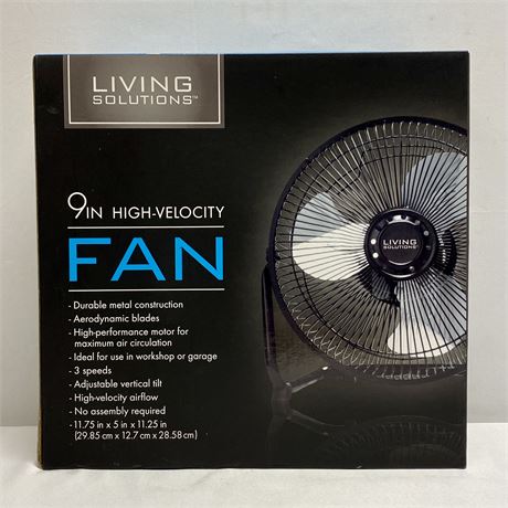 New Living Solutions 9" High Velocity Table Fan