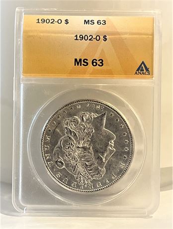 1902 O Silver Morgan Dollar ANACS MS63