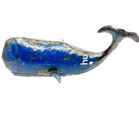 Repurposed Tin Decorative Blue Whale