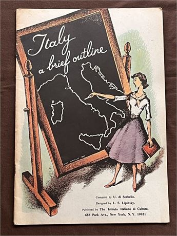 Rare 1950 illustrated Italy a Brief Outline Sorbello Brochure / Book