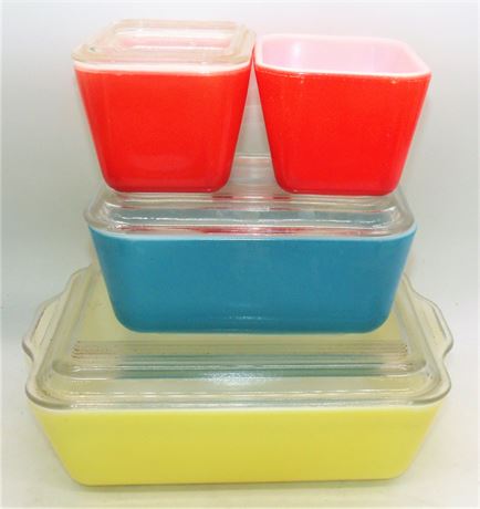 PYREX Casserole Set Yellow, Blue and Red