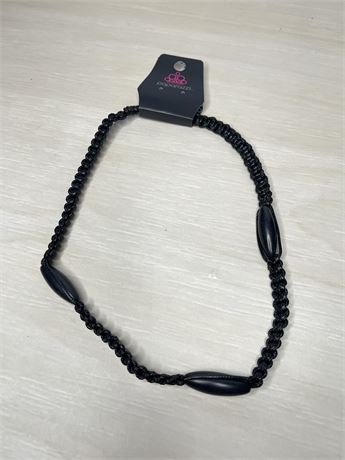 Black Braided Cord Necklace