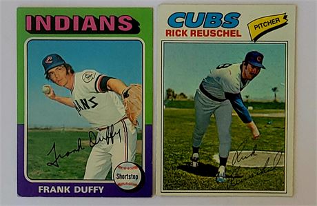 1970s CLEVELAND INDIANS Frank Duffy #448/ CHICAGO CUBS Rick Reuschel #530
