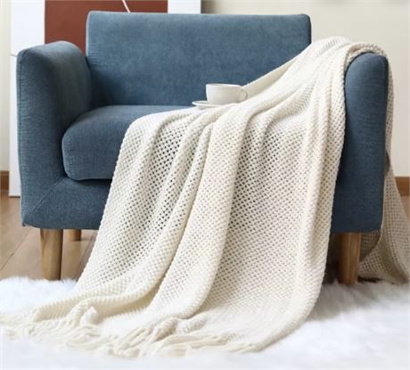 Nordic Knit blanket with fringe. #8