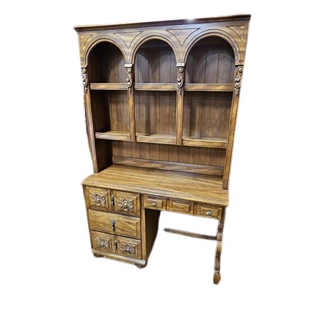 Wooden Desk with Hutch 2 Piece