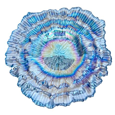 ARDA Glassware Blue Iridescent Candy Dish