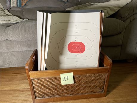 Wicker Basket with Shooting Targets