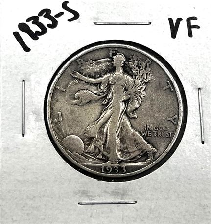 1933 S Silver Walking Liberty Half Dollar