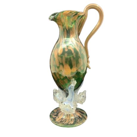 Antique Bohemian Art Glass Ewer