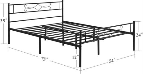 STILL IN BOX VECELO Full Size Bed Frame Metal Platform