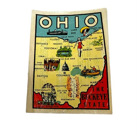Vintage Ohio Souvenir Window Sticker