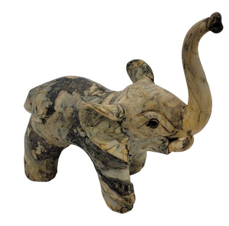 Vintage Crushed Oster Shell Elephant Figurine