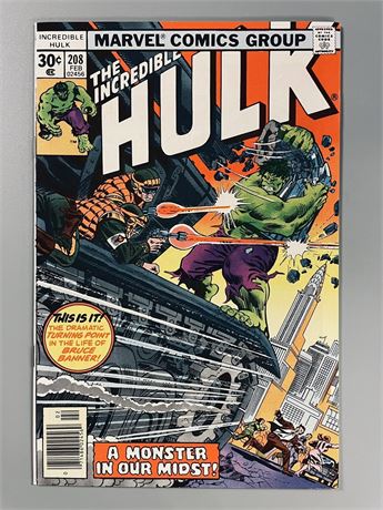 Incredible Hulk 208 NEWSSTAND Diamond Whitman Variant Bronze Age 1977