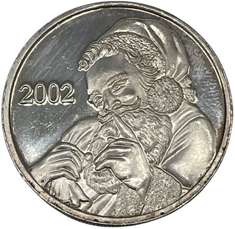 2002 Santa Clause - One Troy Ounce (.999 Fine Silver) - Silver Round