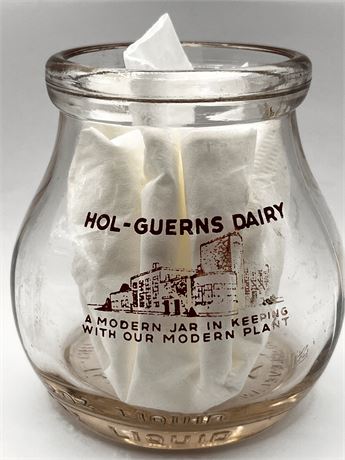 Vintage Thrifty Jar 3c Hol-Guerns Dairy Jar Cleveland Ohio